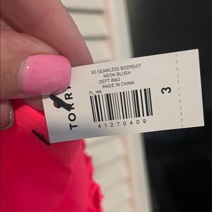 Torrid Neon Blush Seamless Bodysuit